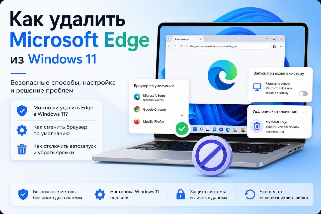 Как удалить Microsoft Edge в Windows 11: что работает в 2026 году и чем заменить браузер